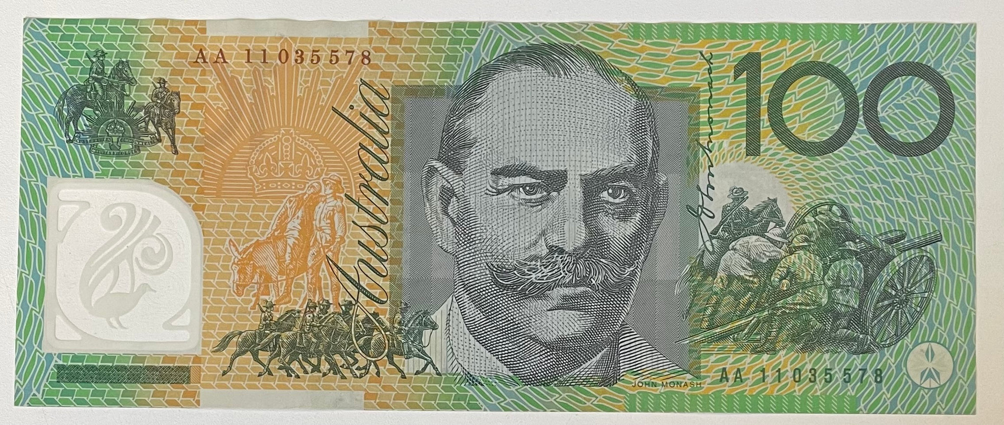 Australia 2011 $100 Polymer Signed Stevens, Henry. Uncirculated Banknote. R621cF