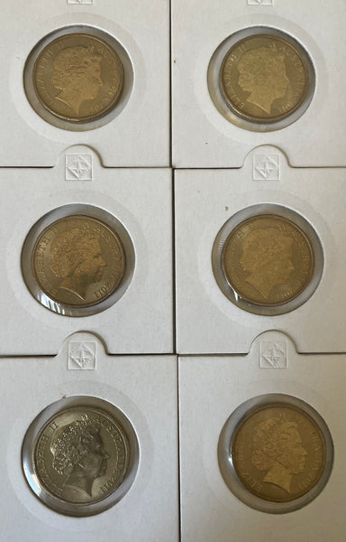 2011 Royal Australian Mint $1 Air Series Set of 6 coloured Coins