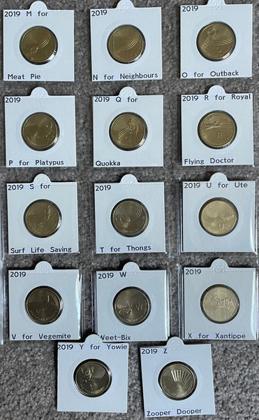2019 Royal Australian Mint $1 Great Aussie Coin Hunt set of 26 Alphabet Uncirculated Coins