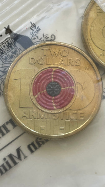 Australia 2018 Royal Australian Mint $2 Armistice Mint Bag of 5 Uncirculated Coins