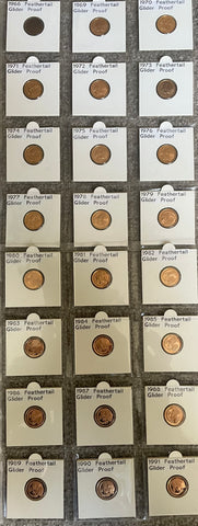 Australian 1966-1991 1c One Cent Proof Coin Collection
