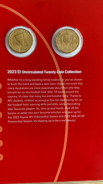 Australia 2023 Royal Australian Mint $1 Australian Football League AFL Uncirculated Coin Collection