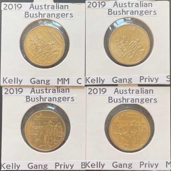 2019 THE BOLD BAD & UGLY DOLLAR 4 $1 Coin Uncirculated C, B, S & M Privy Mark Set