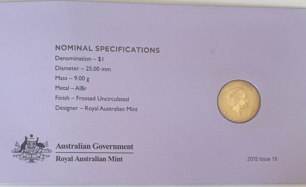 Australia 2015 Unlikely Heroes Donkey coloured $1 coin