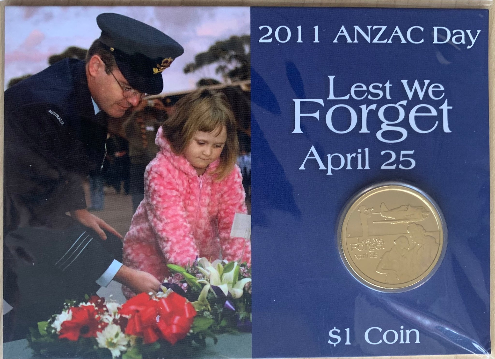 Australia 2011 Perth Mint Lest We Forget 2009 Anzac day April 25th $1 uncirculated coin RAAF