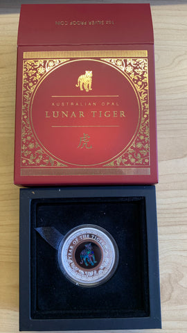 2022 Perth Mint Australian Opal Year of The Tiger 1oz Silver Proof Coin