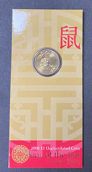 Australia 2008 Royal Australian Mint One Dollar $1 Lunar New Year of Rat