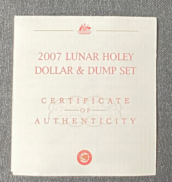 2007 $1 Lunar New Year Holey Dollar & Dump Proof Coin