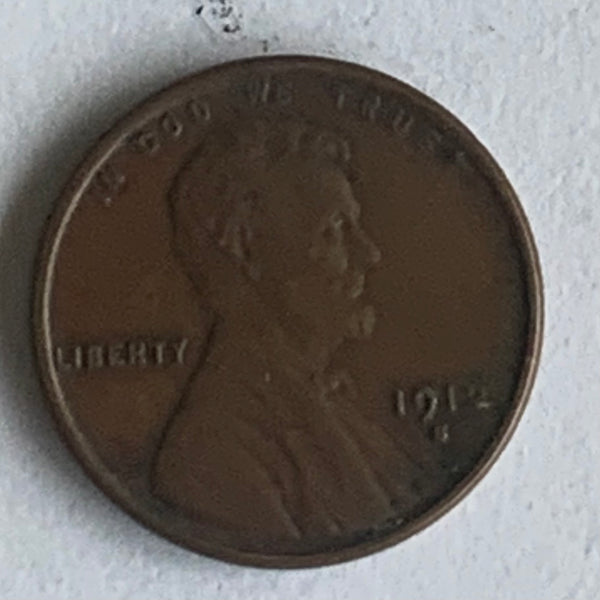 USA 1912 s Mintmark One Cent Coin. 1912s 1c