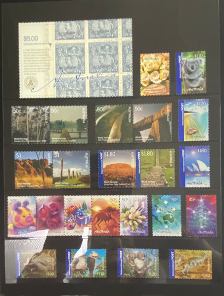 Australia Post 2005 Year Album. This book contains all the different simplified stamps issued in that year.