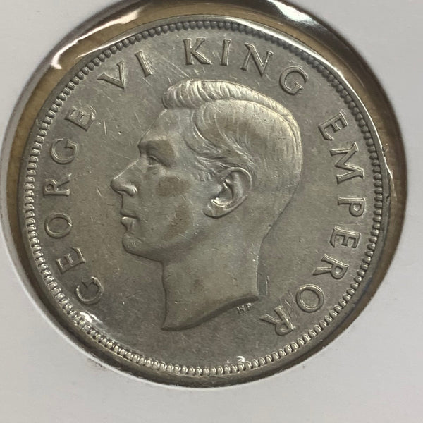 New Zealand 1937 Silver Half Crown Extremely Fine Condition