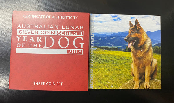 Australia 2018 Perth Mint Lunar New Year of the Dog Proof 3 coin set