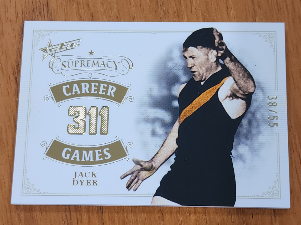 2024 AFL Select Supremacy Career Games 311 Jack Dyer Richmond 38/55