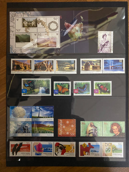 Australia Post 2004 Year Album. This book contains all the different simplified stamps issued in that year.