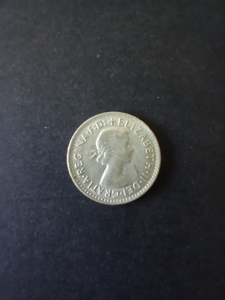 Australia 1956 3d Threepence Silver Coin Fine Condition
