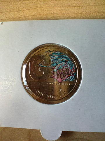 2021 Royal Australian Mint $1 Great Aussie Coin Hunt 2 Great Barrier Reef Coloured Coin