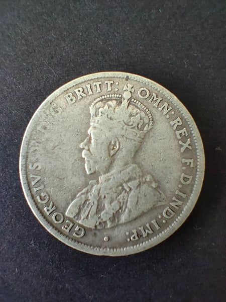 Australia 1927 2/- Florin Silver Coin Fine Condition