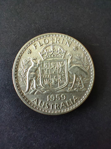 Australia 1959  2/- Florin Silver Coin Extremely Fine Condition