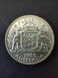 Australia 1963 2/- Florin Silver Coin Extremely Fine Condition