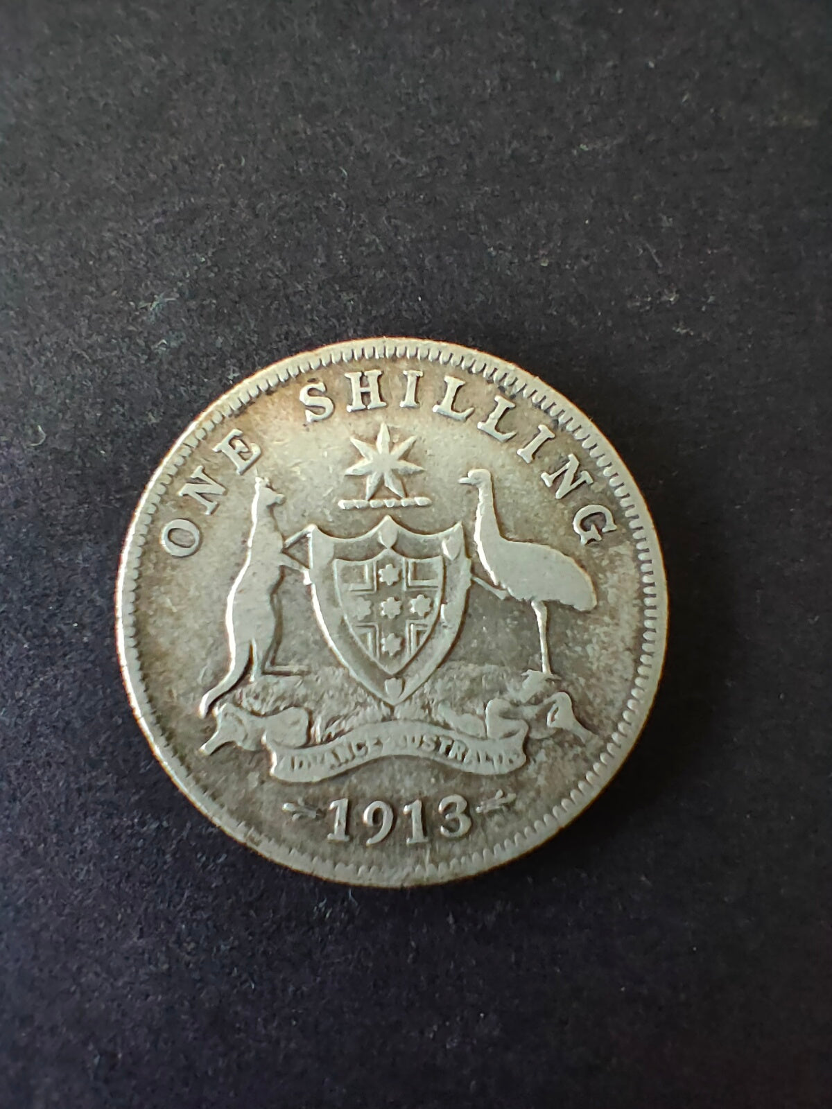 Australia 1913 1/- One Shilling Silver Coin Very Good Condition