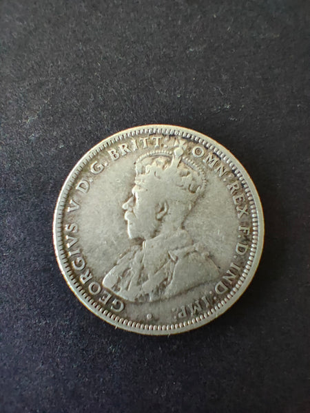 Australia 1913 1/- One Shilling Silver Coin Very Good Condition