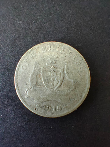 Australia 1915H 1/- One Shilling silver coin Very Good Condition.  Minted in Birmingham