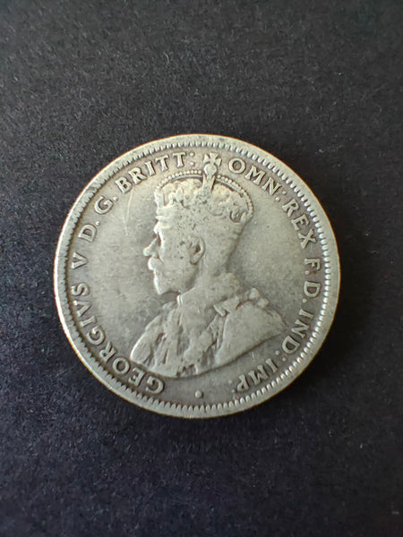Australia 1916 1/- One Shilling Silver Coin Fine Condition