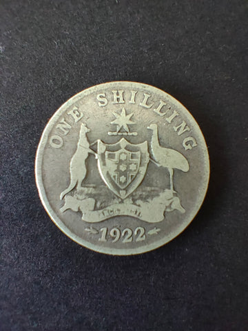 Australia 1922 1/- One Shilling silver coin Very Good Condition