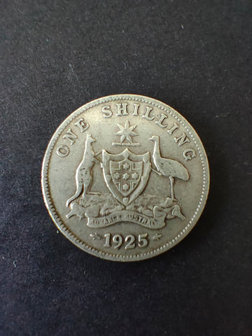 Australia 1925 1/- One Shilling silver coin Fine Condition