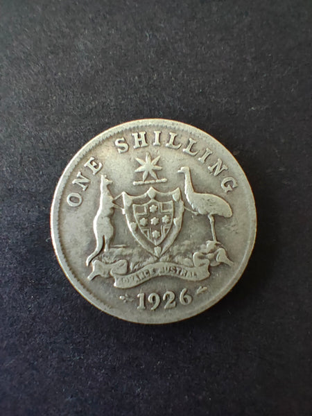 Australia 1926 1/- One Shilling silver coin Fine Condition