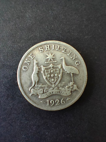 Australia 1926 1/- One Shilling silver coin Fine Condition