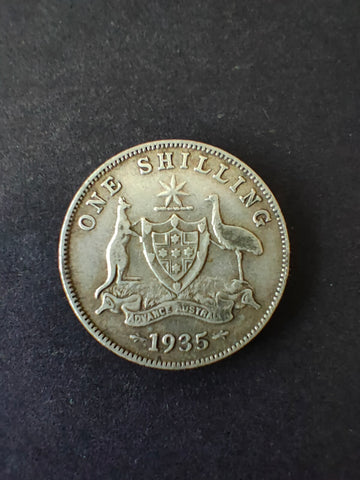 Australia 1935 1/- One Shilling silver coin Fine Condition