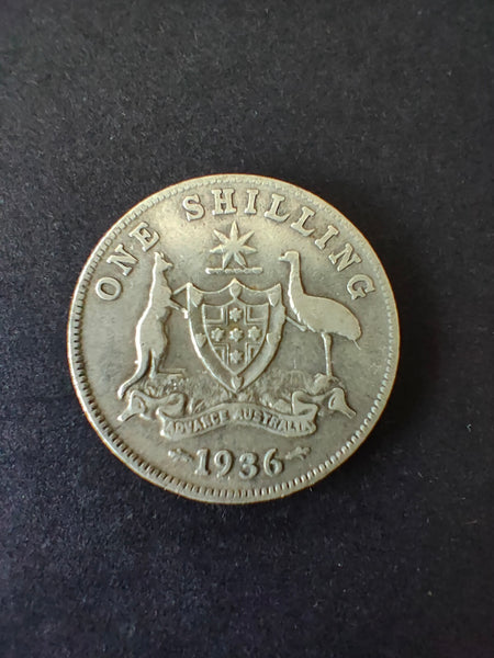 Australia 1936 1/- One Shilling silver coin Fine Condition
