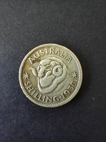 Australia 1938 1/- One Shilling silver coin Fine Condition