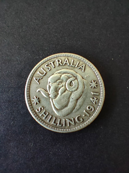 Australia 1941 1/- One Shilling silver coin Fine Condition