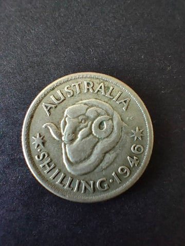 Australia 1946 1/- One Shilling silver coin Fine Condition