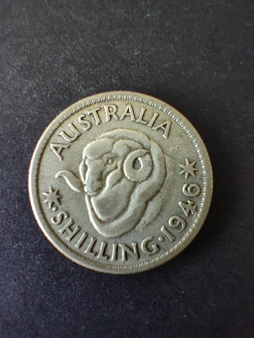 Australia 1946.S Shilling 1/- Dot before S silver coin Fine Condition