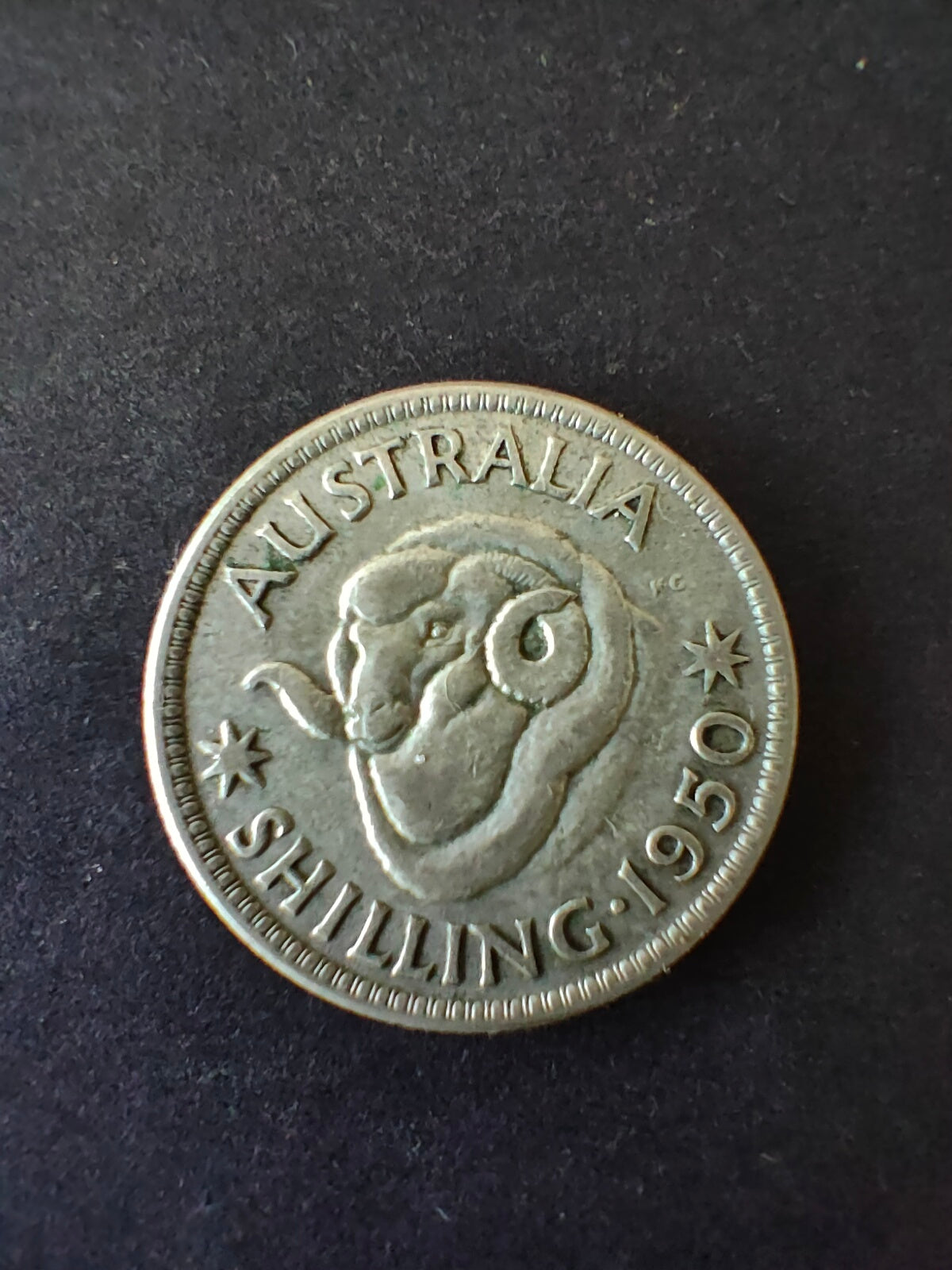 Australia 1950 1/- One Shilling silver coin Fine Condition