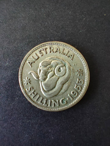 Australia 1953 1/- One Shilling silver coin Fine Condition