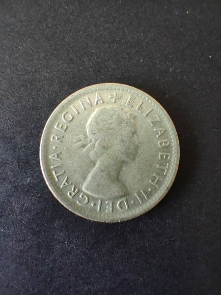 Australia 1954 1/- One Shilling silver coin Fine Condition