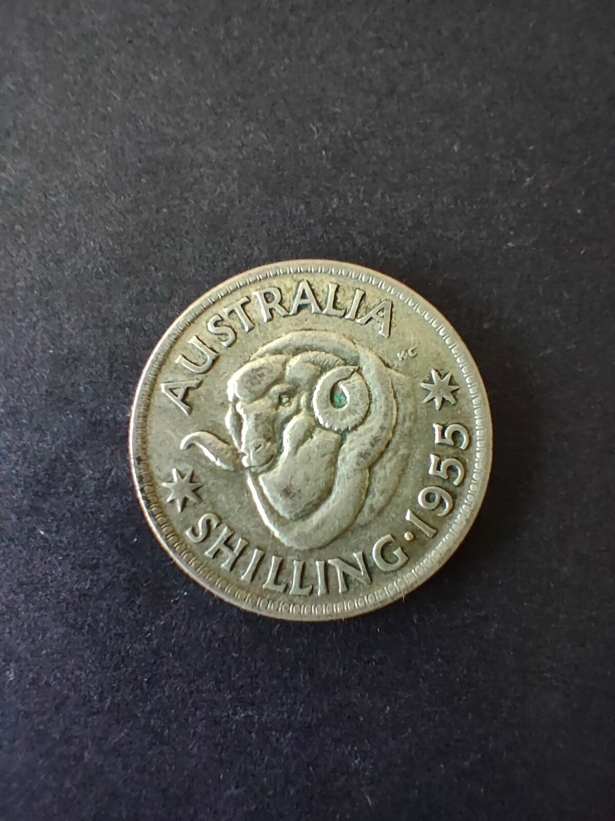 Australia 1955 1/- One Shilling silver coin Fine Condition