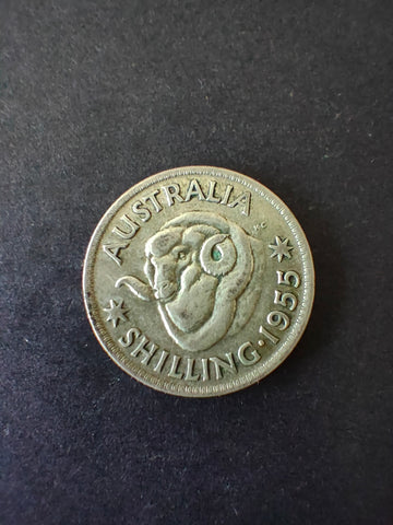 Australia 1955 1/- One Shilling silver coin Fine Condition
