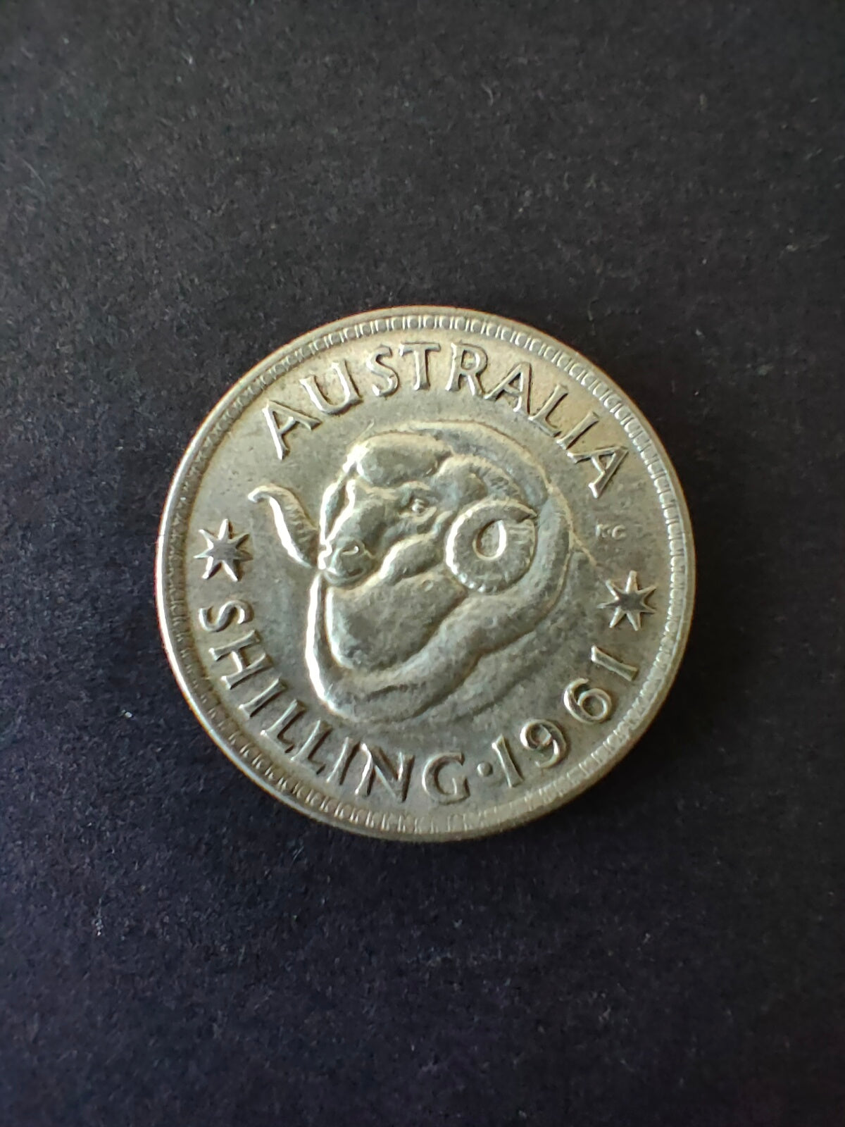 Australia 1961 One Shilling 1 Silver Coin Very Fine Condition