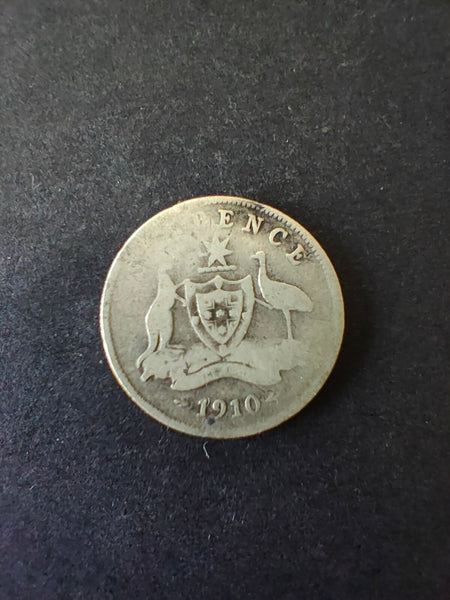 Australia 1910 6d Sixpence Silver Coin Very Good Condition