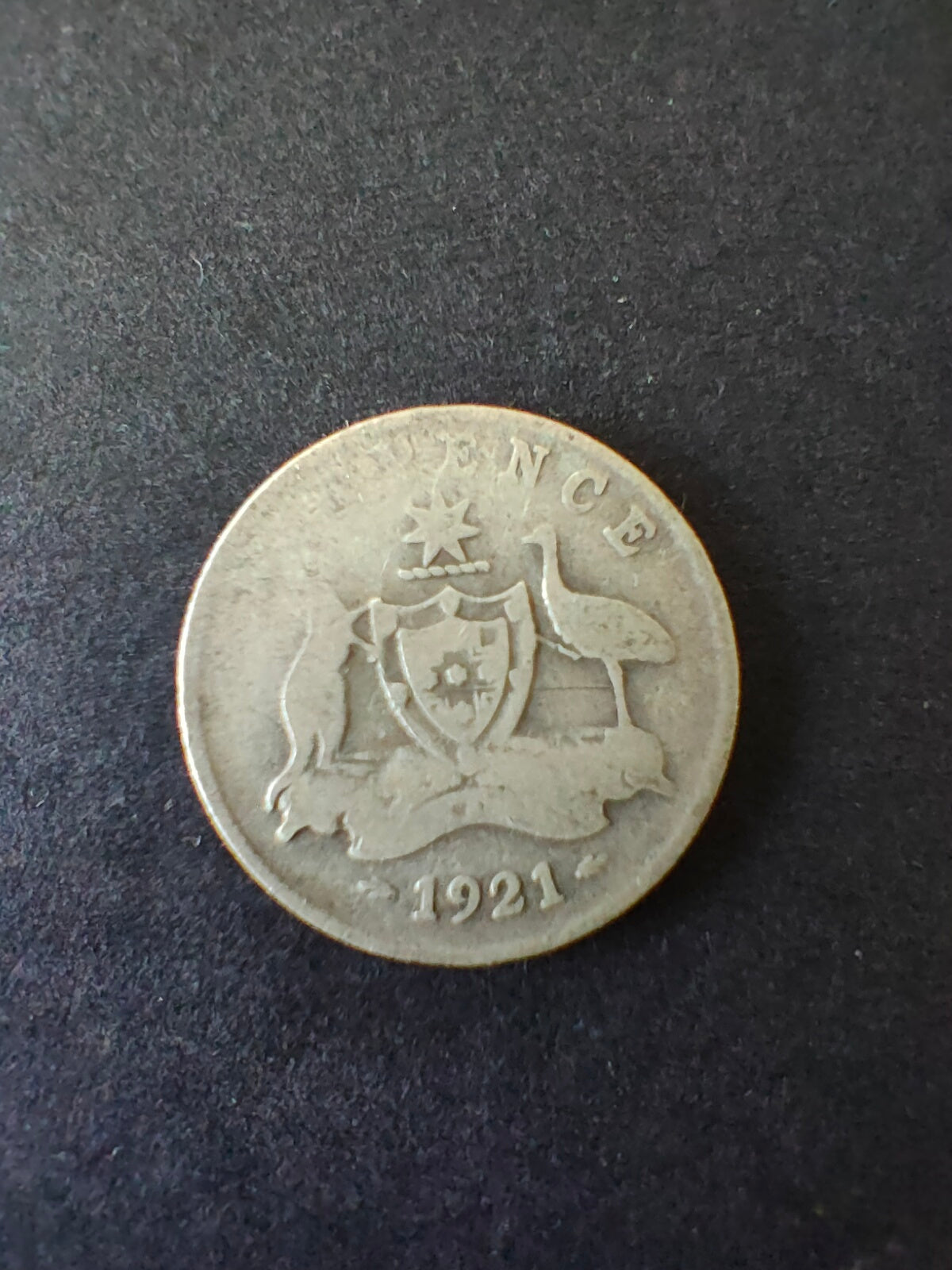 Australia 1921 6d Sixpence Silver Coin Very Good Condition