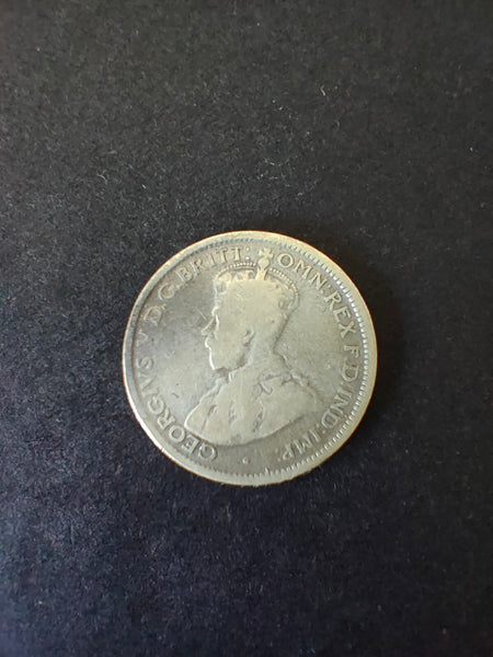 Australia 1925 6d Sixpence Silver Coin Fine Condition