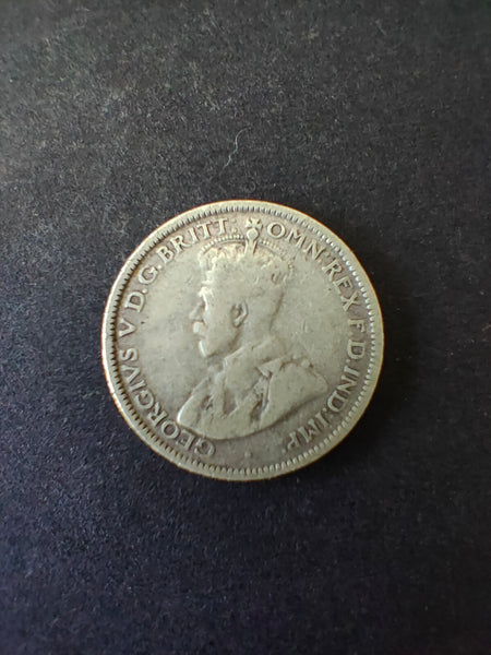 Australia 1927 6d Sixpence Silver Coin Fine Condition