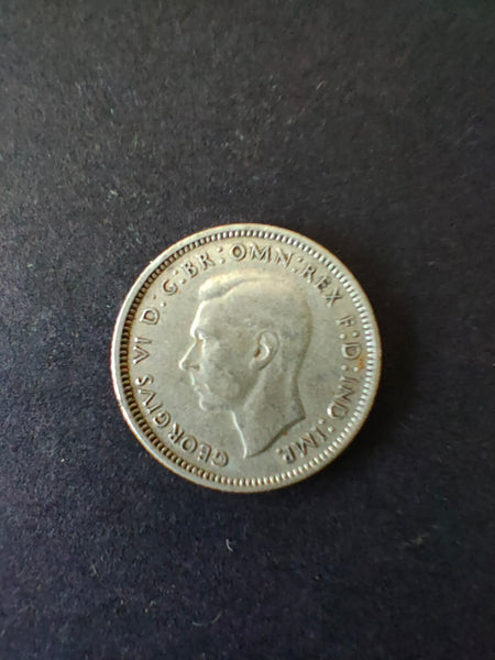 Australia 1938 6d Sixpence Silver Coin Fine Condition