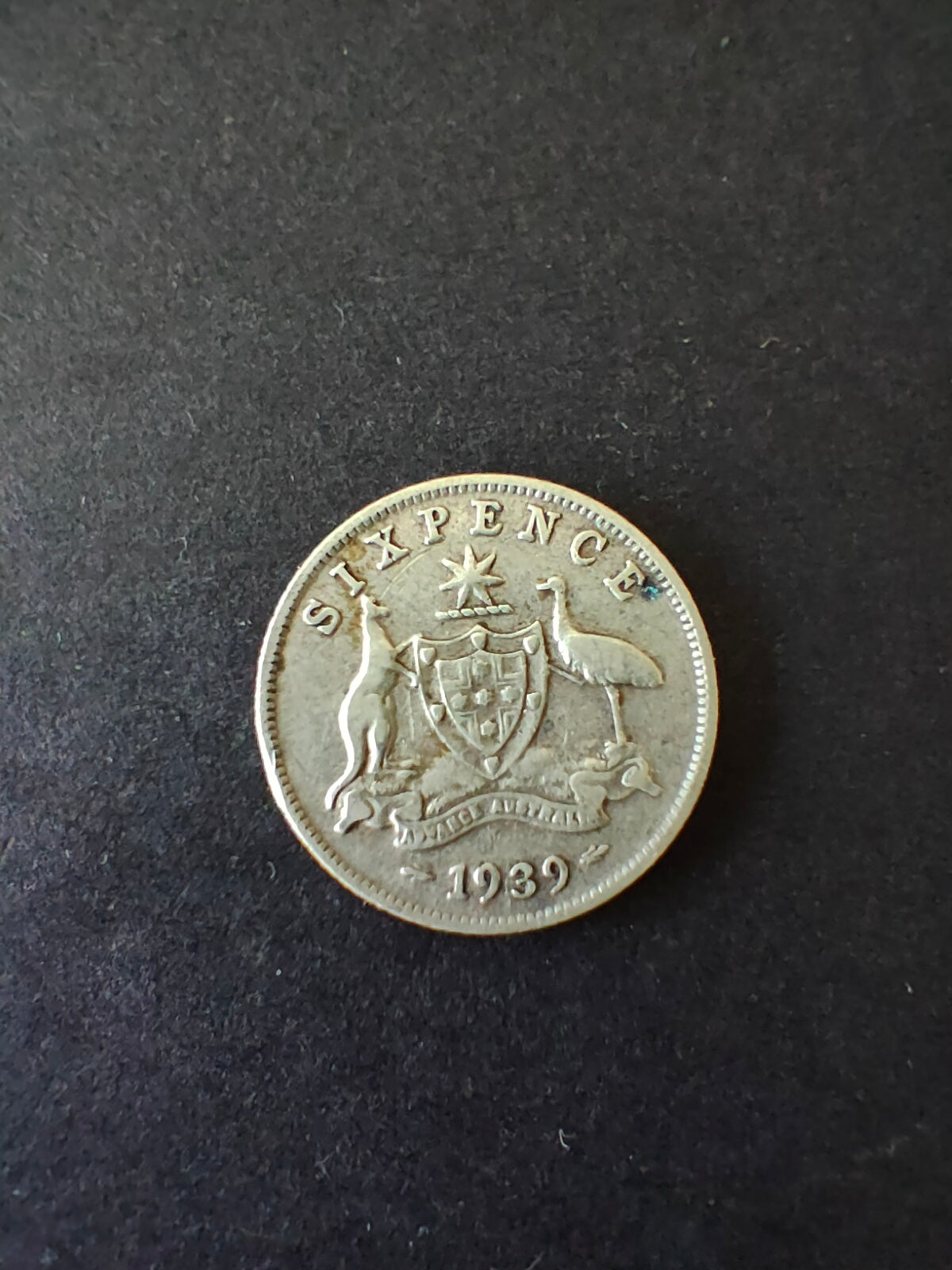 Australia 1939 6d Sixpence Silver Coin Fine Condition
