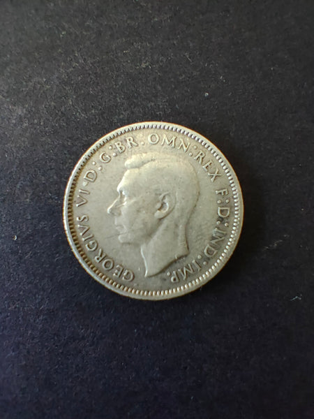 Australia 1944 6d Sixpence Silver Coin Fine Condition